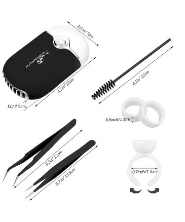Honoson Eyelash Extension Supplies Kit with USB Air Conditioning Blower, Tweezers, Disposable Mascara, Glue Ring Holder, Tapes, and Under Eye Gel Pads - Buy Online on SooperMarket.com