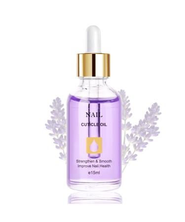 Nail Oil Cuticle 15ml with Vitamin E & B Cuticle Oil for Nails Jojoba Nail Cuticle Oil Nail Oil Soothe Moisturize with Dropper Design for Dry Rough Nail Care Repair Lavender