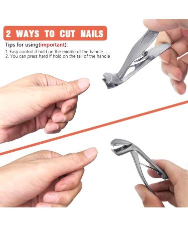 INGJIA Ergonomic Nail Clippers for Seniors - Ergonomic Nail Clippers for Thick Nails Premium Steel Nail Scissors with Collection Container for Men and Women - Buy Online on SooperMarket.com