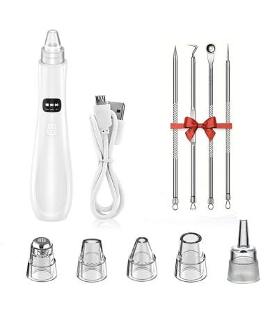 Blackhead Extractor Blackhead Remover Skin Tag Removal Kit with 5 Probes Pore Extractor Portable Pimple Extractor Rechargeable USB Port 3 Speeds Control for Women and Men White - Buy Online on SooperMarket.com