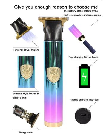 Dous T9 Hair Trimmer Professional T9 Mens T-Hair Clippers Electric Zero Gapped Cordless Hair Trimmer for Haircut & Grooming Rechargeable Green Purple - Buy Online on SooperMarket.com