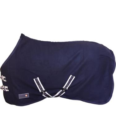 RL24 Sweat Rug BASICLINE for Horses - Breathable Dark Blue Fleece Transport Blanket with Cross Strap - 55cm - Buy Online on SooperMarket.com