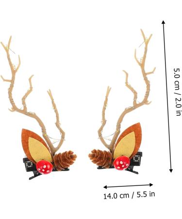 minkissy 2 Pairs Christmas Glow Barrette Winter Hair Barrettes Christmas Hair Clips for Women Pine Cone Berry Hairpins Led Deer Antlers Hair Clips Hair Bands Resin Elk Miss Pine Cones - Buy Online on SooperMarket.com