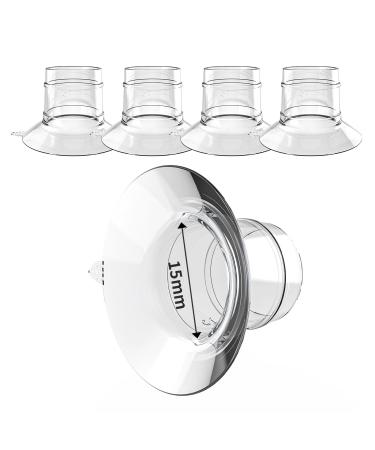 4PCS Flange Inserts 15MM Compatible with Lansinoh/momcozyS9/S10/S12/Willow/Elvie/TSRETE/ Portable Breast Pump Shields/Flanges Milk Collector 24mm Universal (15MM) 15MM 4PCS