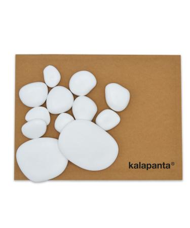 Kalapanta Kit Try-Pack 12 Mixed decorative stones (10 small 2 large white) recycled plastic for pots painting aquariums garden kit try-pack-mixed size white