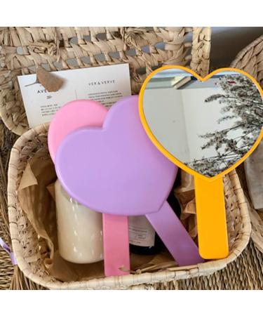 Minkissy Cosmetic Mirror Handheld Heart Shaped Cosmetic Mirror Portable Travel Mirror for Women 3 Pieces (Pink) - Buy Online on SooperMarket.com
