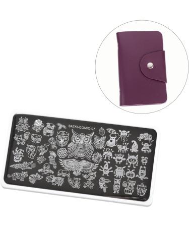 Mikinona 2pcs Nail Art Card Holder Stamping Nail Forms Sticker Organizer Rectangular Nail Art Plate Nail Stencil Bag Nail Art Stand Nail Steel Plate Package Nail Decals Purple Christmas Purple 14.5X9.5X1.8CM - Buy Online on SooperMarket.com