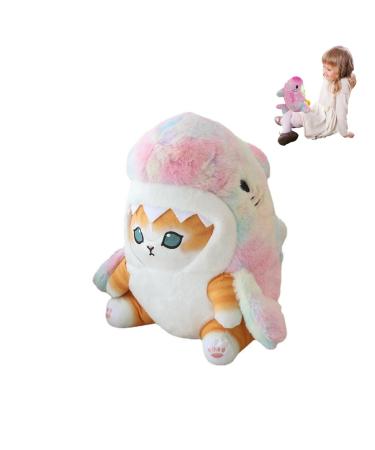 Cute Shark Cat Plush Doll - Soft Stuffed Animal Doll Lovely Fat Shark Kitten Plushies Perfect Pillow for Fans' Birthday Gifts (Color Shark Cat B)
