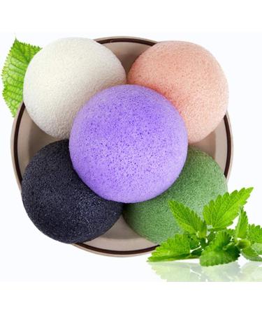 1pc Konjac Facial Sponge Natural Activated Ingredient Face Cleansing Sponge Exfoliating Tool Loofah Puff Body Shower Sponge(matcha Green) - Buy Online on SooperMarket.com
