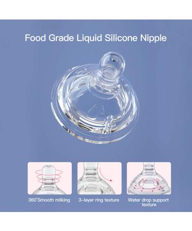 POTATO Glass Baby Bottles - Anti-Colic Breastfeeding Bottles with Medium Flow Nipple - 6 oz Pink - Suitable for Babies 3-6 Months - Buy Online on SooperMarket.com