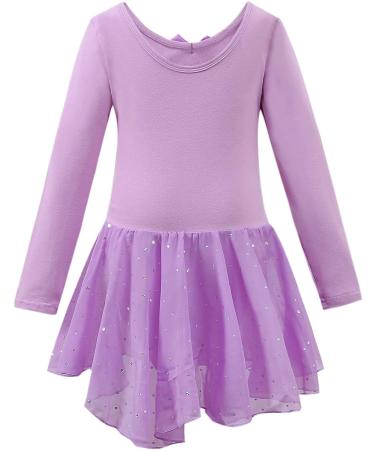 Vivifayee Girls Dance Leotard Ballet Tutu Dress 3-4T Purple - Long Sleeve - Buy Online on SooperMarket.com