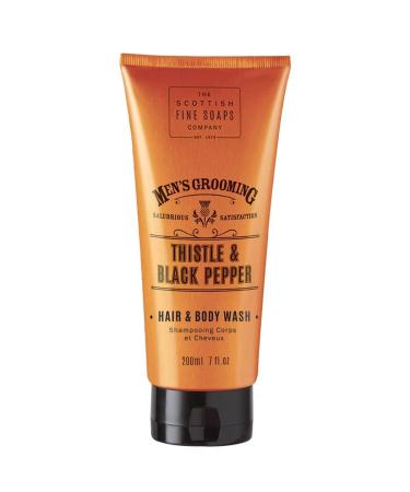 Scottish Fine Soaps Mens Grooming Thistle & Black Hair & Body Wash 200ml