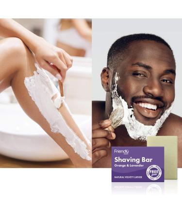 Organic Orange Lavender Shaving Bar - 95g | Luxurious Eco-Friendly Shaving Soap for Men & Women - Buy Online on SooperMarket.com