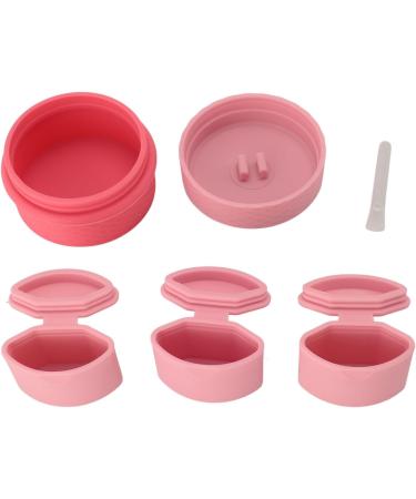 Silicone Cream Jars with Spoon Travel Silicone Makeup Container Refillable Empty Trinkets Pills Portable Proof for Outdoor Use (Pink) - Buy Online on SooperMarket.com
