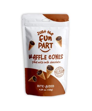 Bite-Size Crispy Mini Waffle Cones with Premium Belgian Chocolate - Perfect Snack or Dessert on the Go - Kosher - Milk Chocolate (6 Pack) - Buy Online on SooperMarket.com