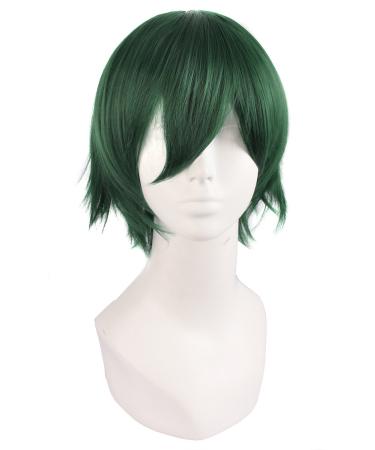 MapofBeauty Cosplay Costume Men Short Straight Wig (Forest Green) Dark Green