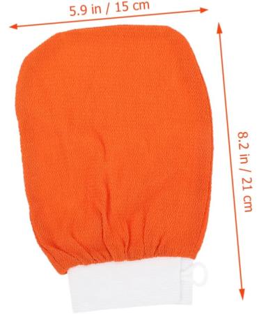 Beavorty 4pcs Bath Gloves and Sponge Set - Exfoliating Shower Accessories in Orange - Buy Online on SooperMarket.com