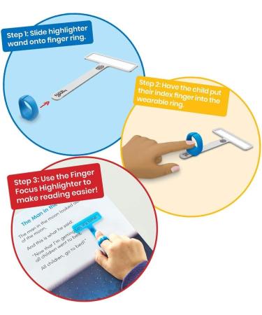 Fingerfocus Reading Aids for Children - Colorful Frames to Support Reading & Writing Skills | Best ADHD Aids | 1-Pack Ages 3+ - Buy Online on SooperMarket.com