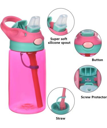Flintonic 480ML Kids Sippy Cup | Leak-Proof, BPA-Free Toddler Drink Bottle with Brush | Water Milk Cup for Children | Shatter-Proof, Red - Buy Online on SooperMarket.com
