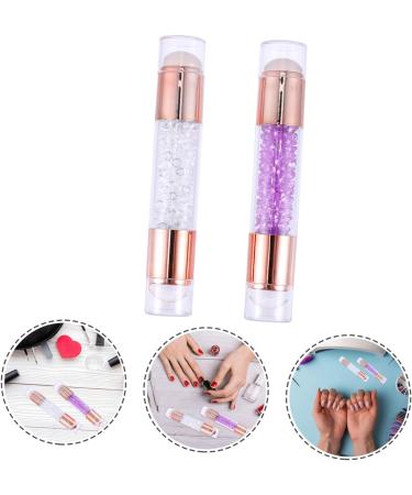 minkissy 2pcs Nail Stamp Nail Art Stamper Head French Tip Nail Tool Nail Art Stamp Tool Nail Art Stamper for French Manicure Nail Art Stamping Tools Silica Gel Template Purple Printing 11.50X2.00X2.00CM Purple - Buy Online on SooperMarket.com