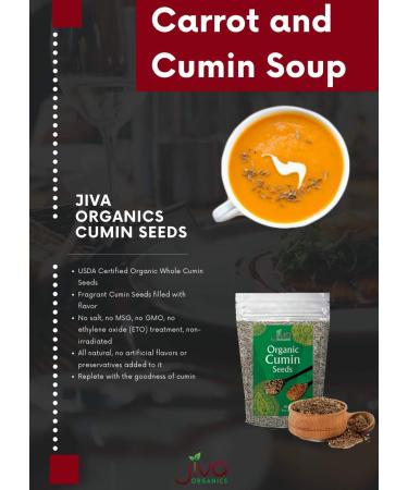 Jiva Organics Organic Cumin Seeds Whole 1lb Jar - Non-GMO, Pure, Vegan - Cumino - 1 Pound Jar - Buy Online on SooperMarket.com