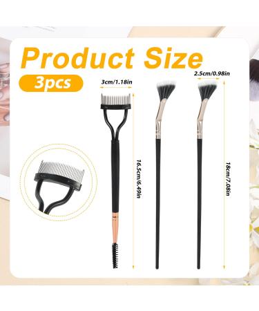 Premium Eyelash Separator Comb & 2 Mascara Fan Brushes - Dual Head Lash Shaper Tool for Perfect Eye Makeup | International Shipping - Buy Online on SooperMarket.com