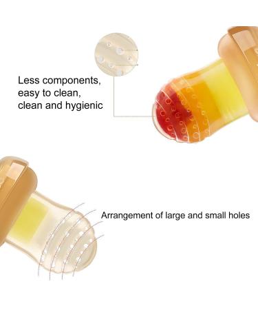 Leak-Proof Silicone Baby Fruit Feeder Pacifier - 2 PCS Easy Grip for Toddlers | International Shipping - Buy Online on SooperMarket.com