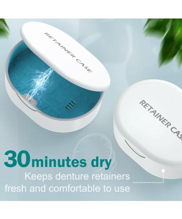 Portable Retainer Case with Drying Vent Holes and Clip for Invisalign - White - Buy Online on SooperMarket.com