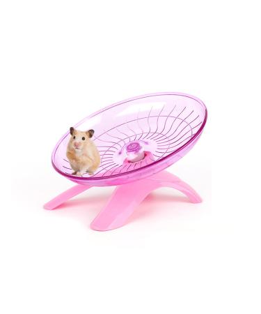 YuanYouTong Silent Hamster Wheel 7 Inch Exercise Wheel for Syrian Hamsters Hamster Flying Saucer Quiet Spinner Running Wheel for Gerbil Chinchilla Guinea Pig Mice Hedgehog Small Animals (Pink)