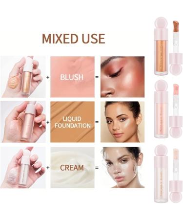 Shimmering Face Illuminator & Brush Set | Long Lasting, Lightweight & Smudge Proof Highlighter | Waterproof Luminizer for Natural Glow | #04 004 Highlighter 10.00 ml - Buy Online on SooperMarket.com