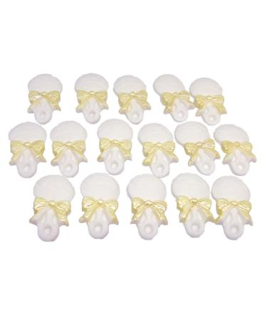 16 Baby Rattles Edible Baby Shower Cupcake Toppers (White)