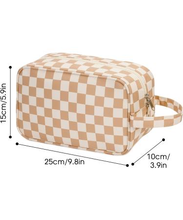 Travel Toiletry Wash Bag - Dopp Kit Shaving Bag for Men and Women - Toiletries Accessories - Light Brown - Buy Online on SooperMarket.com