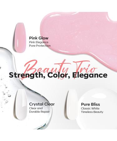 Modelones 15ml 8-in-One Nail Ridge Filler Strengthener Base Coat Nail Polish Repair Nail Growth Treatment for Thin and Damaged Nails Pink Glow - Buy Online on SooperMarket.com