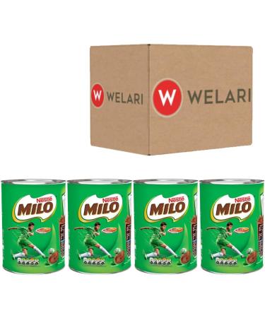 Nestle 4 x 400g Chocolate Flavour Milo Milk Drink With Welari Thank You Card Malted Vitamin Minerals Calcium Activ-go for Kids (1.6kg) - Buy Online on SooperMarket.com