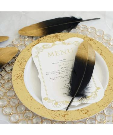 50pcs Dipped Gold & Silver 6-8 inch Goose Feathers for Crafts and Apparel - Gold & Black Feathers - Buy Online on SooperMarket.com