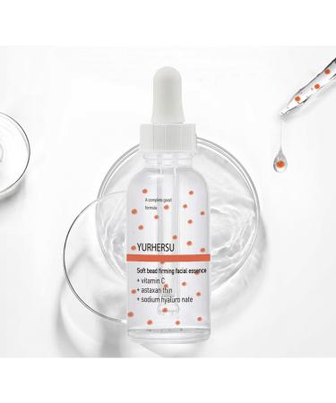 Vitamin C Face Essence Soft Bead Firming Facial Serum Soft Pearl Essence with Sodium Hyaluronate Shrinks Pores Deeply Moisturizing Smooth & Shiny Firm Skin Vitamin C Serum Skin Care