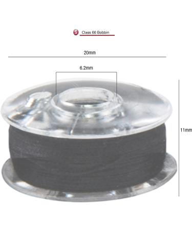 SINGER 30027 Class 66 Transparent Bobbins - 12 Black & White Threaded Bobbins - Buy Online on SooperMarket.com