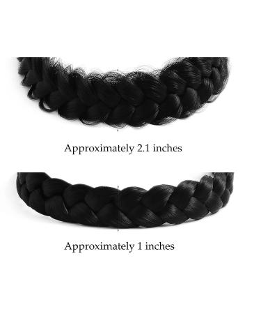 STHEJFB Braid Headband - Messy Wide Chunky Fluffy Hairpiece - Black 1B - Buy Online on SooperMarket.com