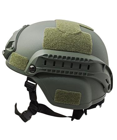 Maylfre Airsoft helmet outdoor adjustable padded tactical helmet with NVG holder and side rail for Airsoft paintball hunting shooting (army green)