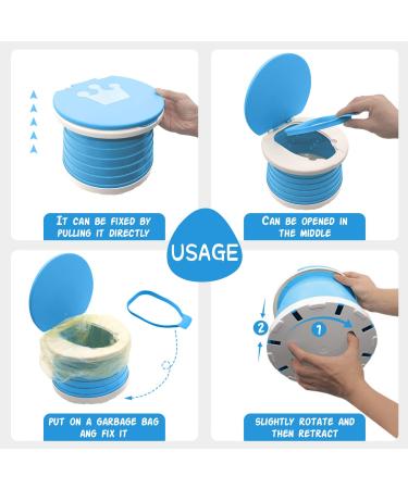 Portable Potty for Kids Toddlers Foldable Travel Potty Training Seat Foldable Toddler Potty Seat for Travel  Car  Camping  Park Outdoor  Indoor(Baby Blue) - Buy Online on SooperMarket.com