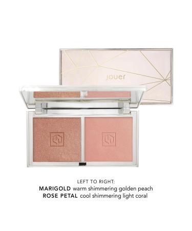 Jouer Blush Bouquet Duo 2 Shade Blush Palette - High Pigment Natural Flush Beauty Cosmetics with Vitamin E - Talc-Free, Paraben & Gluten-Free, Cruelty-Free - Rose Gold - Buy Online on SooperMarket.com