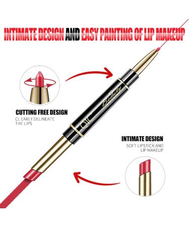 Petansy 5Pcs Double Head Matte Lipstick Set - Long Lasting & Waterproof Lip Liner and Lipstick Duo - Buy Online on SooperMarket.com