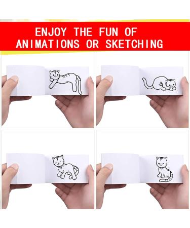 14 Pack Blank Flipbooks - 840 Sheets (1680 Pages) for Animation & Sketching | 120GSM No Bleed Drawing Paper - Sewn Binding | 4.5 x 2.5 - Buy Online on SooperMarket.com