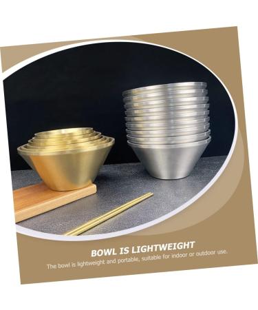 Zerodeko 4pcs Double Layer Insulation Bowl Camping Bowls Noodle Bowl Decorative Soup Bowl Dishes Reusable Ice Cream Bowls Korean Soup Noodles Stainless Steel Bowl Toddler Anti-Scald Pasta 12X12X5.8CMx4pcs Goldenx4pcs - Buy Online on SooperMarket.com