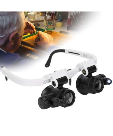 Headband Head Magnifying Glass  Reading Head Loupe  Glasses Magnifier Head Wearing Magnifying Glass with LED Light for Reading Repairing