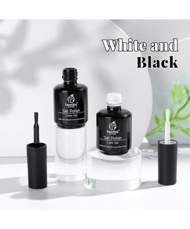 Beetles Gel Nail Polish Kit- 2 Pcs 15ml Black And White Gel Polish Black Winter Gel Nail Polish Black Nail Polish Soak Off Led Gel Polish Nail Art Manicure Salon Diy at Home - Buy Online on SooperMarket.com