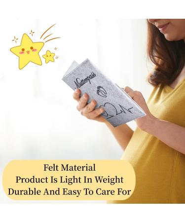 Motherpass Cover in Dark Gray | Felt Pregnancy Diary Organizer for Ultrasound Documents & Vaccination Pass - Perfect Gift for Expectant Mothers - Buy Online on SooperMarket.com