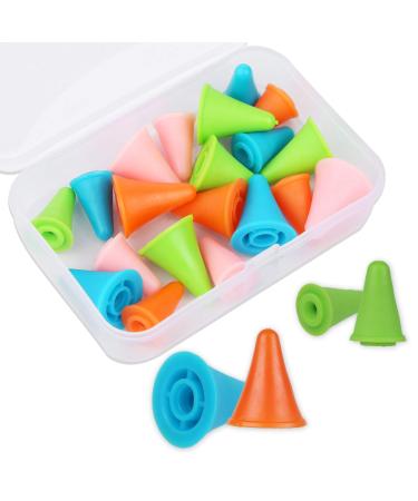 20 PCS Multi-Colored Knitting Needles Point Protectors/Stoppers with Plastic Box  2 Sizes(10 PCS Small+ 10 PCS Big Knitting Needles Cap) Needle Tip Stoppers for Knitting Craft 20Pcs