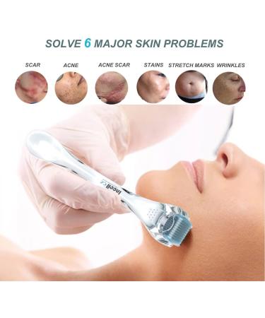 INCELLICE Derma Roller Hair Beard Growth Roller Professional Individual 200 Real Needles 0.5mm Microneedle Roller for Face Derma Scalp Roller Titanium Spikes for Men and Women - Buy Online on SooperMarket.com