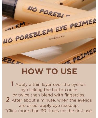 TOUCH IN SOL No Poreblem Eye Primer - Long-Lasting Eyeshadow Base with Push Click Pen - 0.14 fl.oz - Buy Online on SooperMarket.com